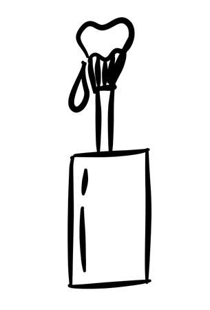 Hand-Drawn nail polish. Doodle vector illustration.のイラスト素材