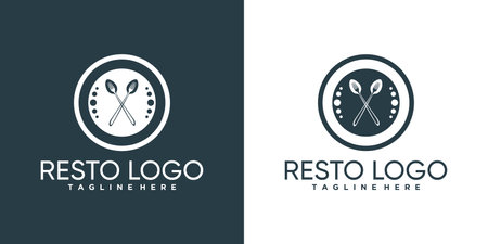Food resto logo design for business or personal with creative elementのイラスト素材
