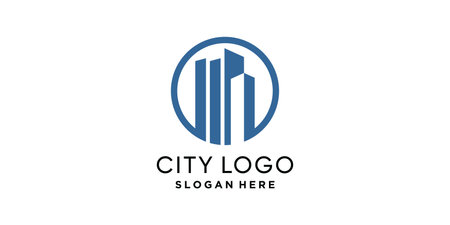 City logo design template with circle conceptのイラスト素材