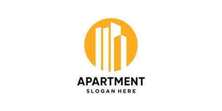 Apartment logo design template with circle conceptのイラスト素材