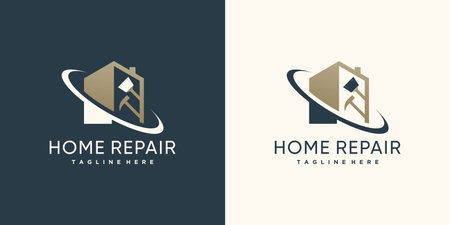 Home repair logo design template with modern conceptのイラスト素材