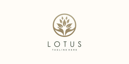 Lotus logo design with creative modern concept Premium Vectorのイラスト素材