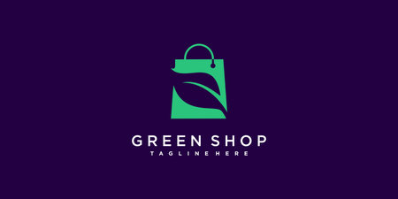 Green house logo design with creative modern concept Premium Vectorのイラスト素材