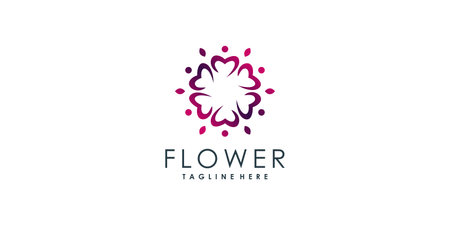 Flower logo design with creative concept Premium Vectorのイラスト素材