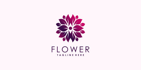 Flower logo design with creative concept Premium Vectorのイラスト素材