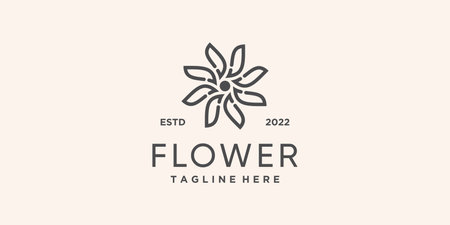Flower logo design simple and unique Premium Vectorのイラスト素材