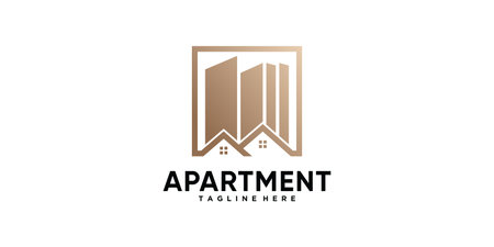 Apartment icon logo design template for business construction Premium Vectorのイラスト素材