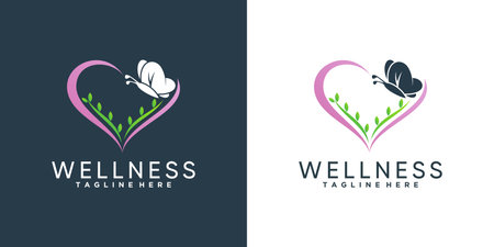 Creative beauty logo design with heart style concept Premium Vectorのイラスト素材