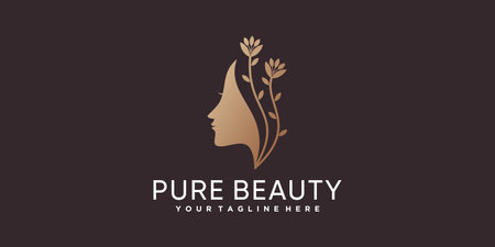 Pure beauty icon logo template for woman Premium Vectorのイラスト素材