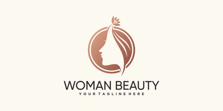 Woman icon logo template for beauty salon Premium Vectorのイラスト素材