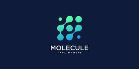 Molecule icon logo with modern abstract style design Premium Vectorのイラスト素材