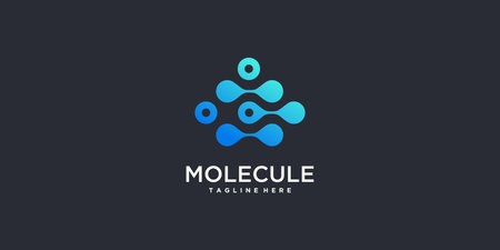 Molecule icon logo with modern abstract style design Premium Vectorのイラスト素材