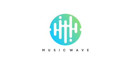 Music icon logo with modern abstract style design Premium Vectorのイラスト素材