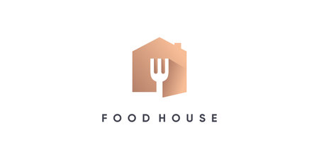 Food house logo design with modern concept Premium Vectorのイラスト素材