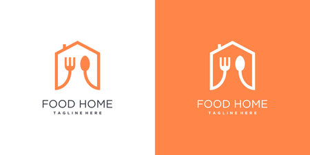 Food house logo design with modern concept Premium Vectorのイラスト素材