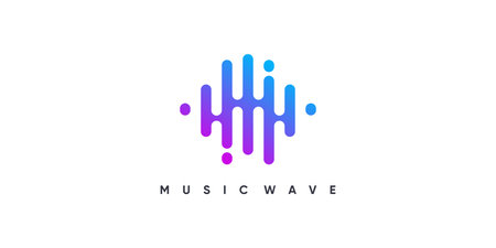 Music icon logo with modern abstract style design Premium Vectorのイラスト素材