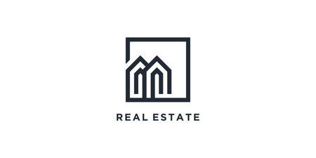 Real estate icon logo design template for business company Premium Vectorのイラスト素材