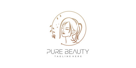 Beauty logo design for woman Premium Vectorのイラスト素材