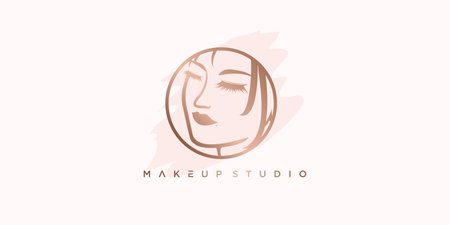 Beauty logo design with creative concept Premium Vectorのイラスト素材