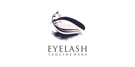 Eyelashes logo design with creative abstract concept Premium Vectorのイラスト素材