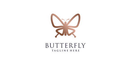 Butterfly logo design with creative concept Premium Vectorのイラスト素材