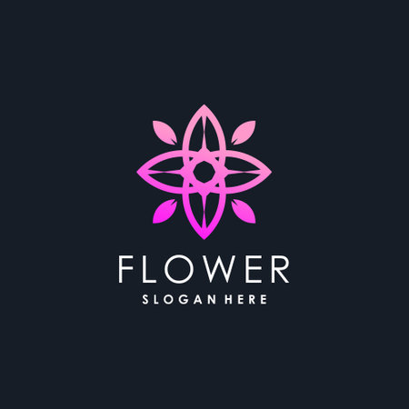 Flower logo vector with modern abstract styleのイラスト素材