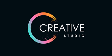 Brush logo vector idea with modern creative abstract styleのイラスト素材