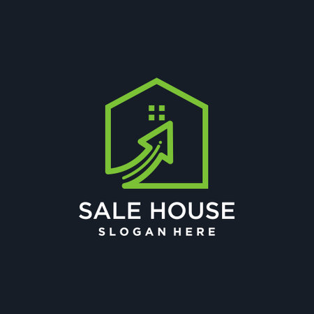 House investment logo vector with creative arrow styleのイラスト素材
