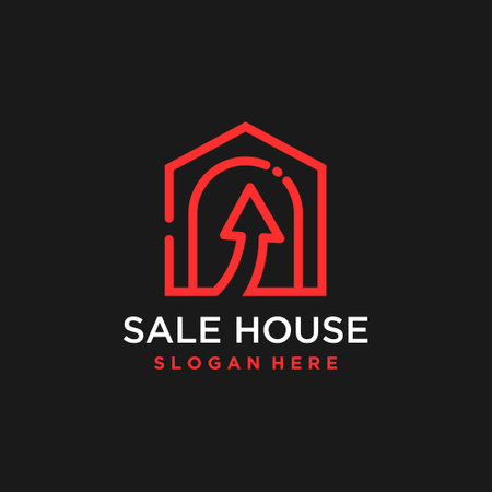 House investment logo vector with creative arrow styleのイラスト素材