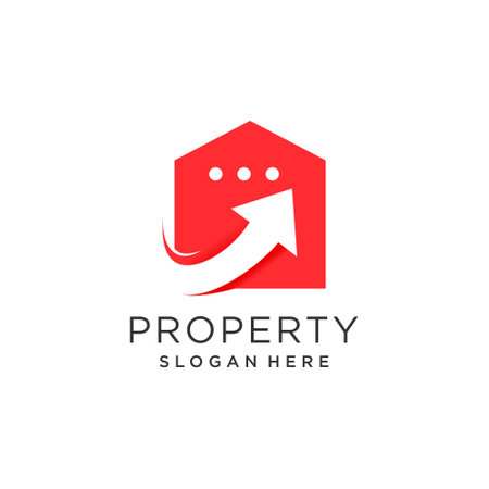 Property logo design with modern concept Premium Vectorのイラスト素材