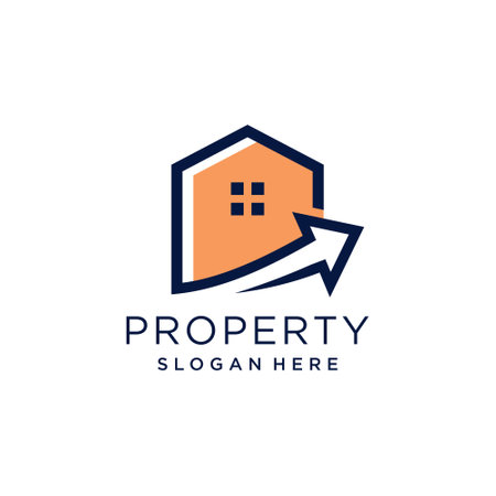 House investment logo vector with creative arrow styleのイラスト素材