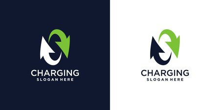 Charging logo design vector with abstract letter S styleのイラスト素材