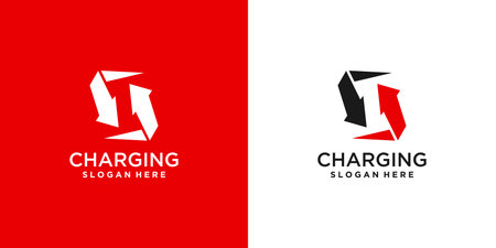 Charging logo design vector with abstract letter S styleのイラスト素材