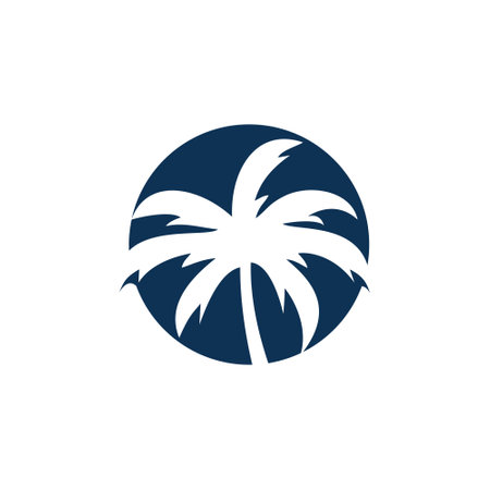 Palm tree with modern abstract concept logo designのイラスト素材