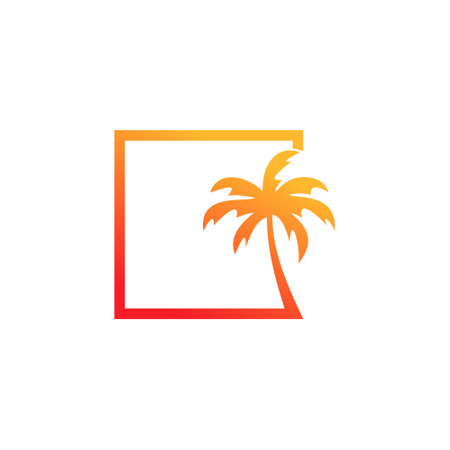Palm tree with modern abstract concept logo designのイラスト素材