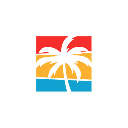 Palm tree with modern abstract concept logo designのイラスト素材