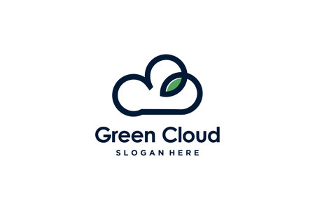 Cloud with leaf concept modern designのイラスト素材