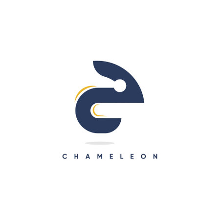 Chameleon vector with modern idea conceptのイラスト素材