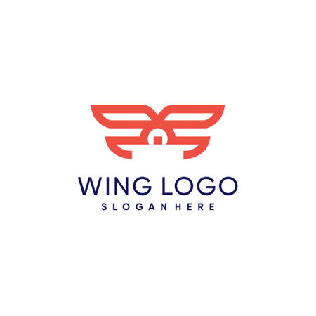 Wing logo vector with creative modern idea conceptのイラスト素材