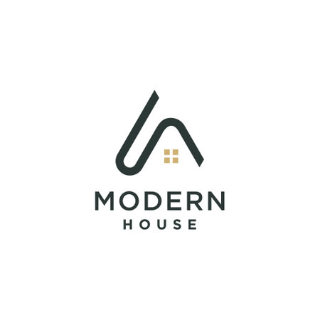 Modern house logo vector with modern idea conceptのイラスト素材