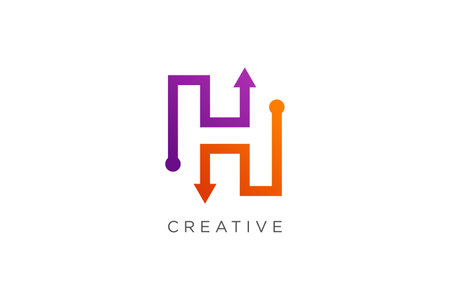 Letter H logo vector with modern concept design ideaのイラスト素材
