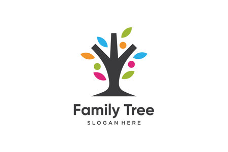Family tree logo vector with modern concept design ideaのイラスト素材