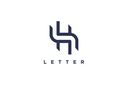 H letter vector with modern line concept black designのイラスト素材