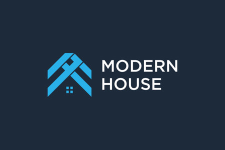 Modern house logo vector with creative unique designのイラスト素材