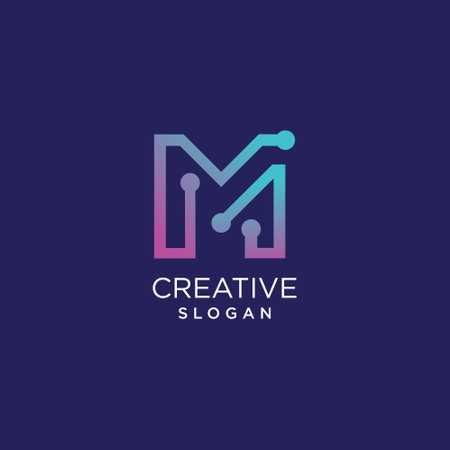Letter M logo vector with modern creative and simple ideaのイラスト素材