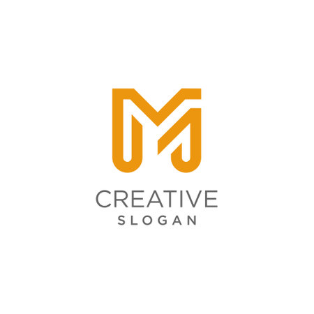 Letter M logo vector with modern creative and simple ideaのイラスト素材