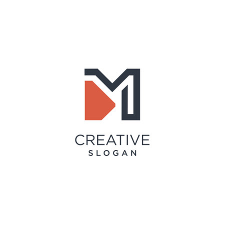 Letter M logo vector with modern creative and simple ideaのイラスト素材