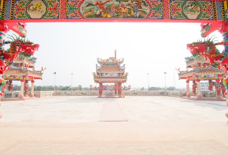 Chinese temple in Loei Province, Thailand.の写真素材