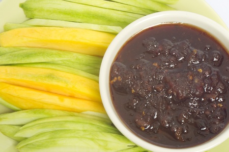 Mangoes with Sweet fish sauceの写真素材