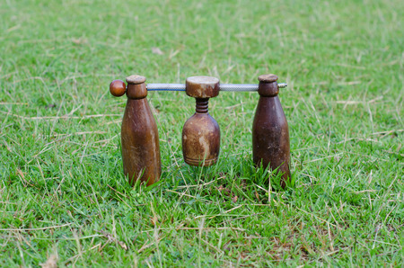 Wood ball, or Woodball sport that originated in Koreaの写真素材